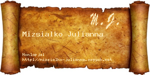 Mizsialko Julianna névjegykártya