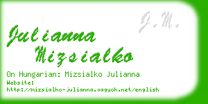 julianna mizsialko business card